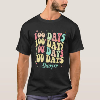 Camiseta 100 Dias Mais Nítidos Professores De Groovy Retro