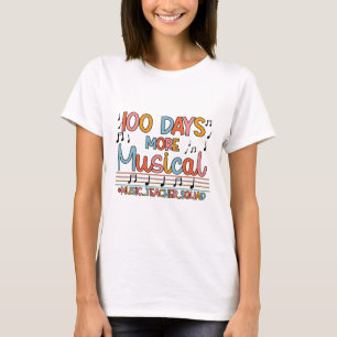 Camiseta 100 Dias Mais Notas Musicais 100 Dias De Ensino Mu