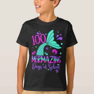 Camiseta 100 Dias Mermaids 100º Dia de Coração Escolar