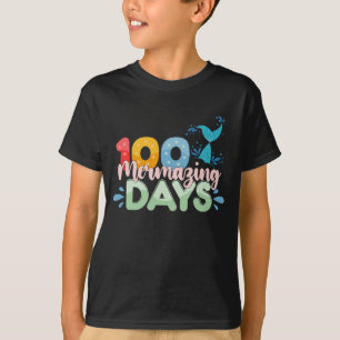 Camiseta 100 Dias Mermoráveis 100º Dia de Aula Sereia