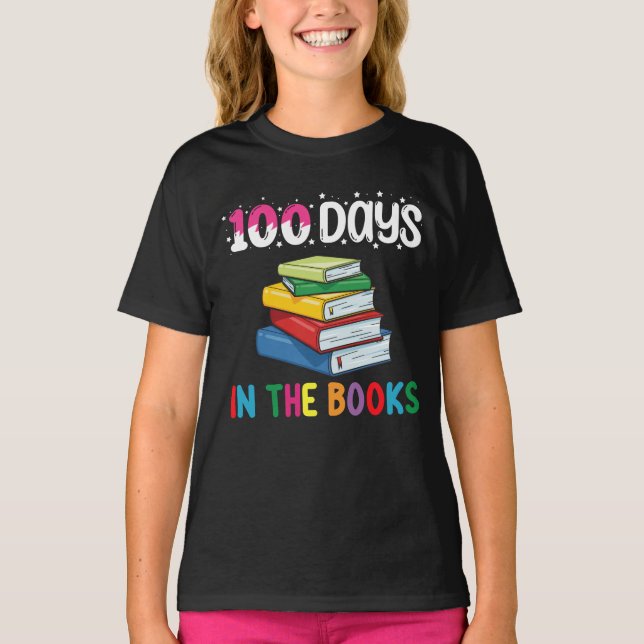 Camiseta 100 Dias Na Biblioteca De Leitura Da Escola De Liv (Frente)