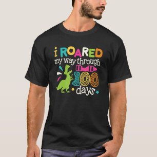 Camiseta 100 dias na escola Dinossaur Dino Rawr Boys Kids