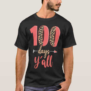 Camiseta 100 dias, professor 100 dias de leopardo da escola