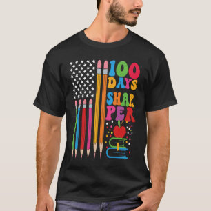 Camiseta 100 Dias Professor Bandeira Mais Afiada Feliz 100º