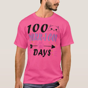 Camiseta 100 Dias PurrFect Engraçados O Cat Aloja 100 Dias