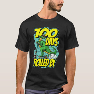 Camiseta 100 Dias Rolados por Dinossauro Rex com Patinete