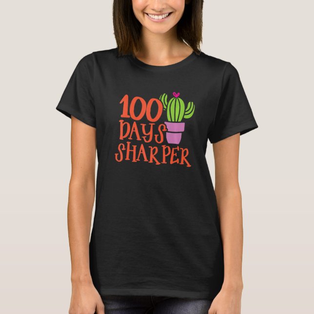 Camiseta 100 dias Sharper Cactus 100º Dia da Corte Escolar  (Frente)