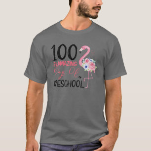 Camiseta 100 Dias Surpreendentes De Psicol Flamingo Cute 10