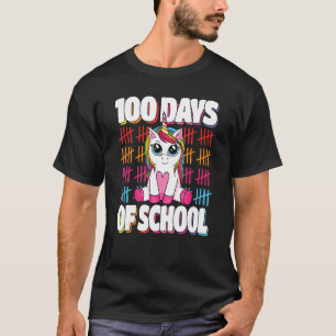 Camiseta 100 Dias Úteis De Coloração Do Unicórnio Colorida