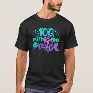 Camiseta 100 Dias Úteis De Sereia Escolar Amarra Menina Te