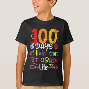 Camiseta 100 Dias Vivendo aquela Vida da 1ª Série Menino Me