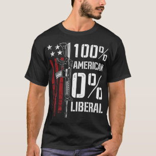 Camiseta 100% dos Liberais Americanos - Funny Pro Gun - DE
