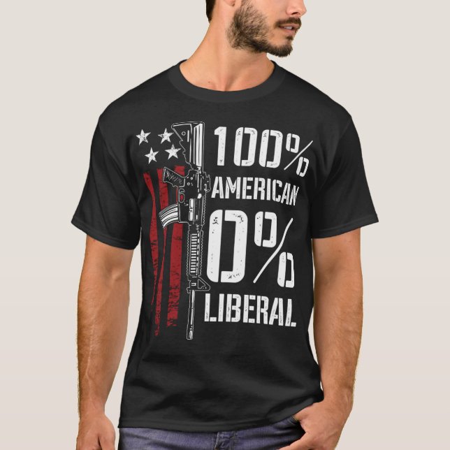 Camiseta 100% dos Liberais Americanos - Funny Pro Gun - DE  (Frente)