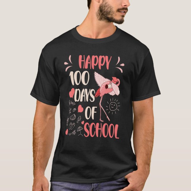Camiseta 100 Flamazing Days of School Flamingo 100th Day Te (Frente)