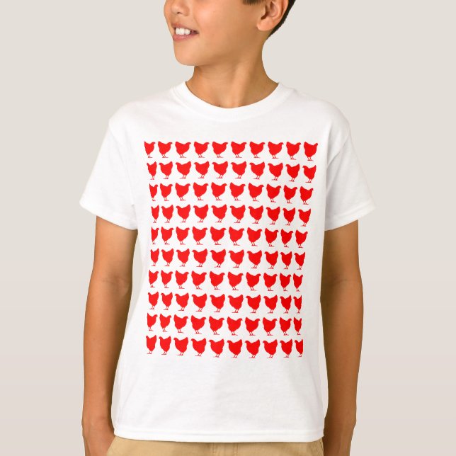 Camiseta 100 Galinhas - Vermelho (Frente)
