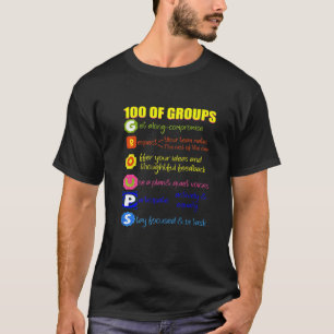 Camiseta 100 Grupos Engraçados 100 dias de roupas escolares