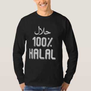 Camiseta 100 Halal Árabe Muçulmano Fiel Estilo de Vida Islâ