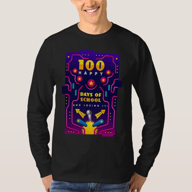 Camiseta 100 Happy Days of School & Loving It Pinball (Frente)