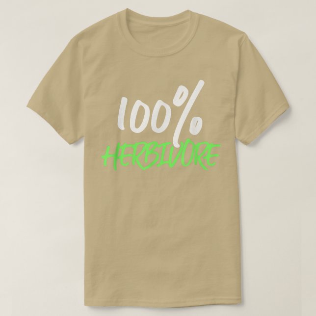 Camiseta 100 Herbivore Vegetarianos Dieta Baseada em Planta (Frente do Design)