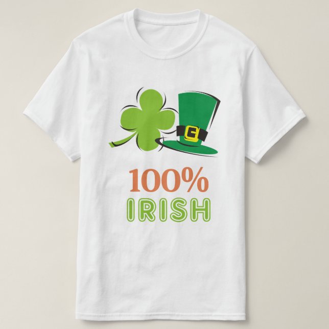 Camiseta 100% irlandês (Frente do Design)
