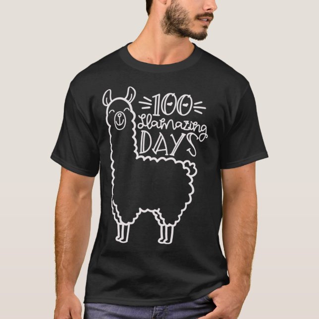 Camiseta 100 Llamazing Day Llama 100th Days Of School  For  (Frente)