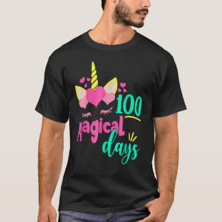 Camiseta 100 Magical Days 100th Day Of School Girl Unicorn 
