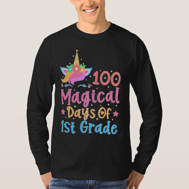 Camiseta 100 Magical Days of 1st Grade School Unicorn Teach (Frente)