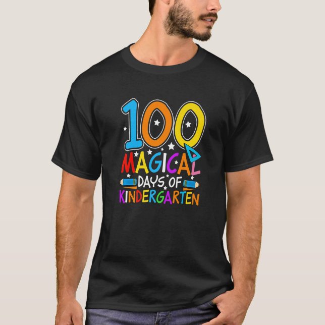 Camiseta 100 Magical Days Of Kindergarten  Student Teacher (Frente)