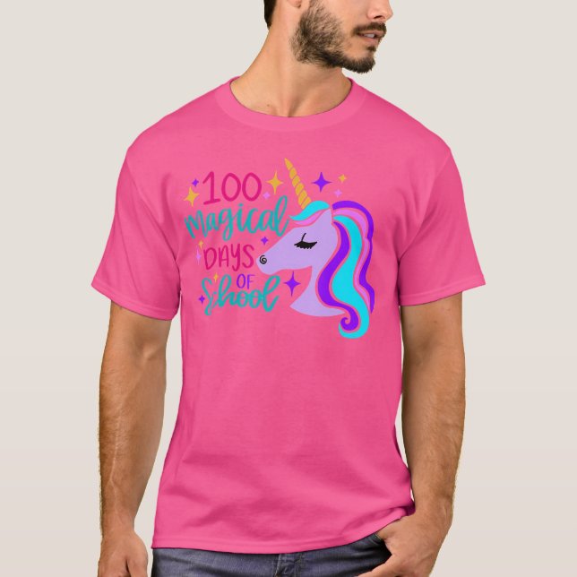 Camiseta 100 Magical Days Of School Unicorn (Frente)