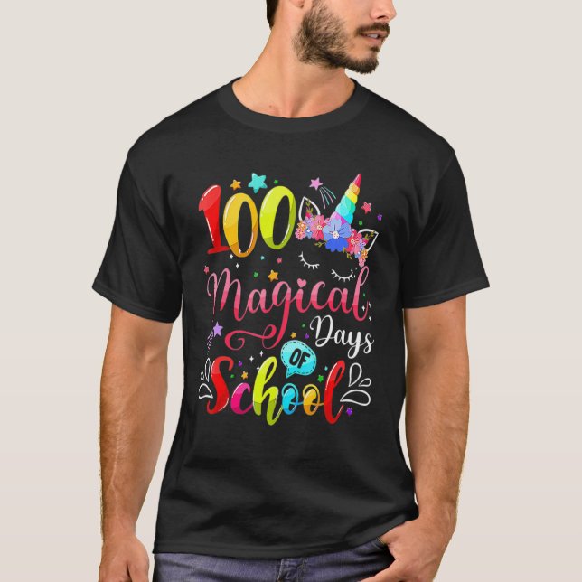 Camiseta 100 Magical Days of School Unicorn Teachers Kids (Frente)
