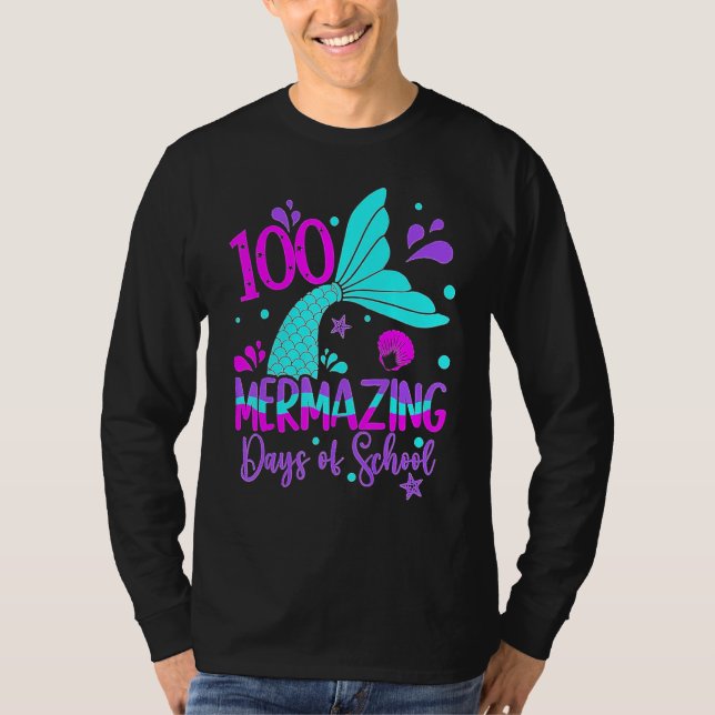 Camiseta 100 Mermazing Days Of School Cute Mermaid 100th Da (Frente)