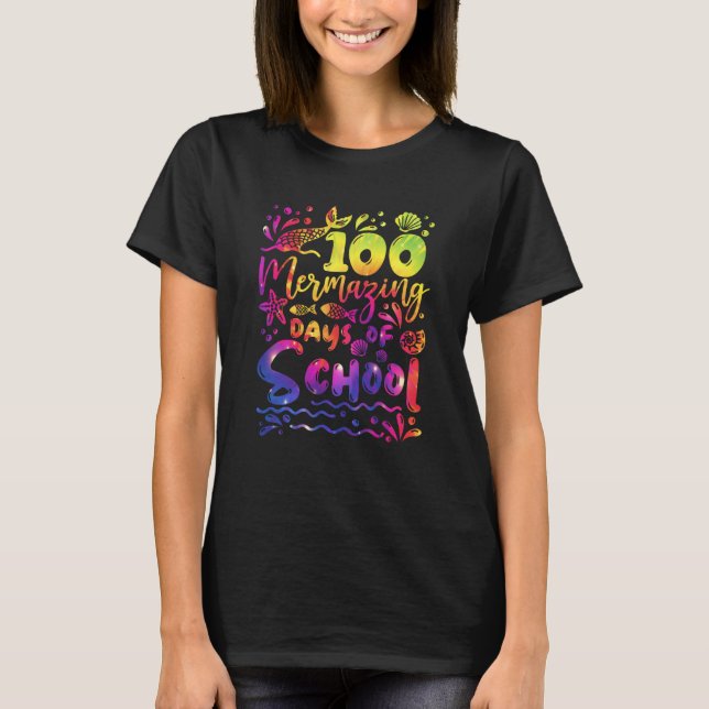Camiseta 100 Mermazing Days of School Mermaid Happy 100th D (Frente)