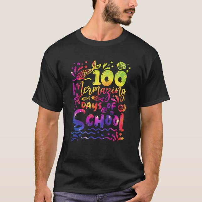 Camiseta 100 Mermazing Days of School Mermaid Happy 100th D (Frente)
