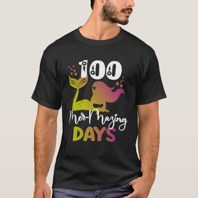 Camiseta 100 Mermazing Days Of School Mermaid  Kid Girl Tea (Frente)