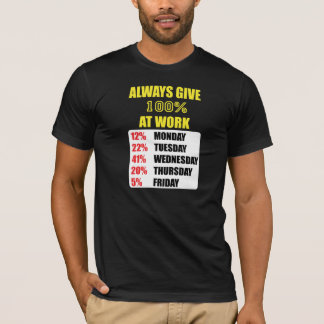 CAMISETA 100% NO TRABALHO