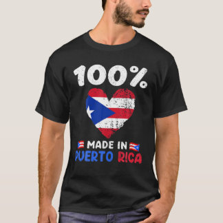 Camiseta 100 Por Cento Feitos Em Porto Rico Engraçado Dizen