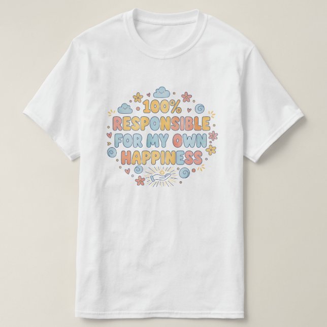 Camiseta 100 por cento responsável Mentalidade Magnífica (Frente do Design)