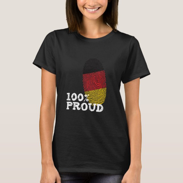Camiseta 100 Proud Germany fingerprint flag for Proud Germa (Frente)