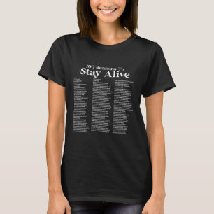Camiseta 100 Razões Para Permanecer Vivo Na Prevenção Do Su