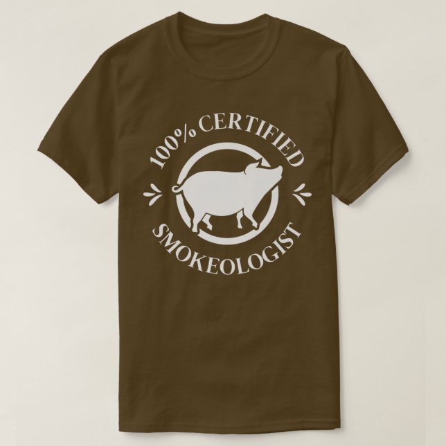 Camiseta 100 Smokeologista certificado, presente de CHURRAS (Frente do Design)