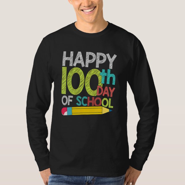 Camiseta 100th Day Gift Student Kids Happy 100 Days Of Scho (Frente)
