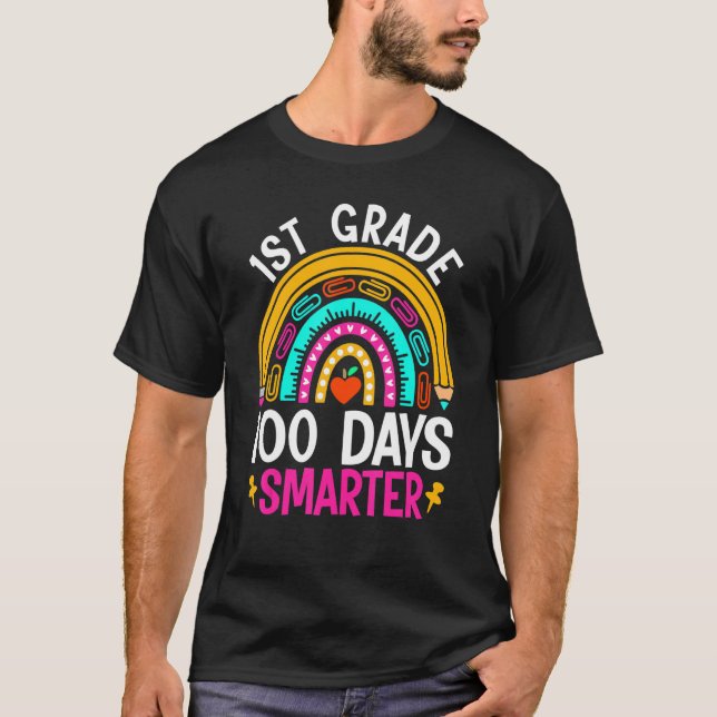 Camiseta 100th Day Of 1st Grade Teacher Kids 100 Days Smart (Frente)