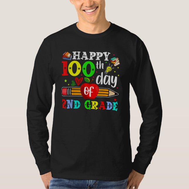 Camiseta 100th Day of 2nd Grade Teacher  Happy 100 Days (Frente)