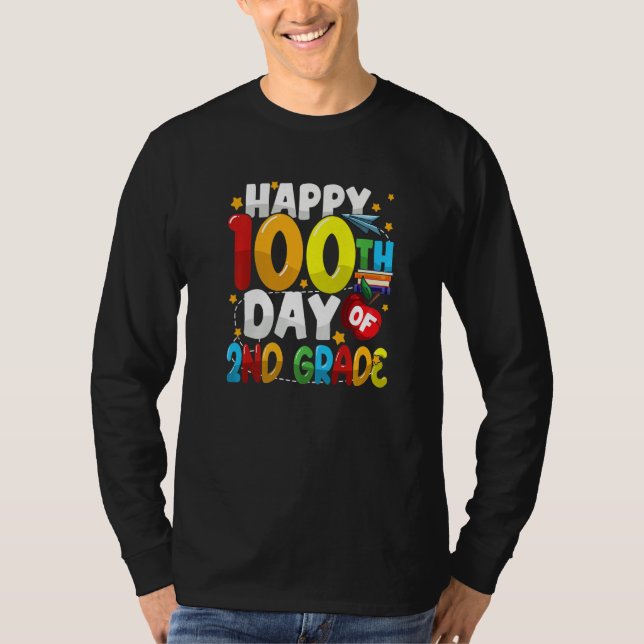 Camiseta 100th Day of 2nd Grade Teachers Kids Students Happ (Frente)