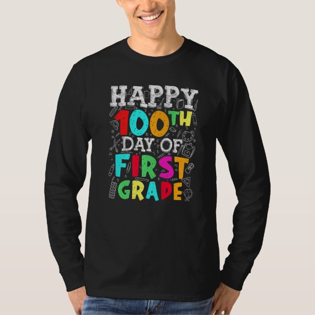 Camiseta 100th Day of First Grade Teachers Kids Child Happy (Frente)