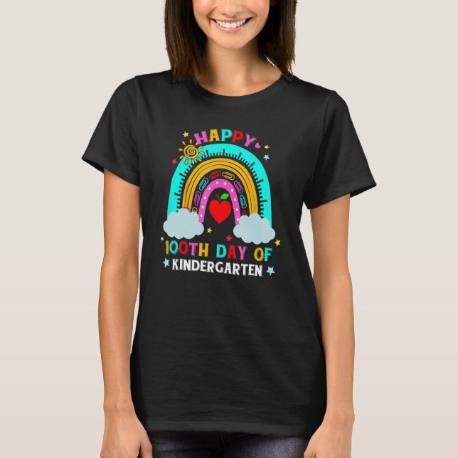 Camiseta 100th Day Of Kindergarten Teacher- 100 Days Smarte (Frente)