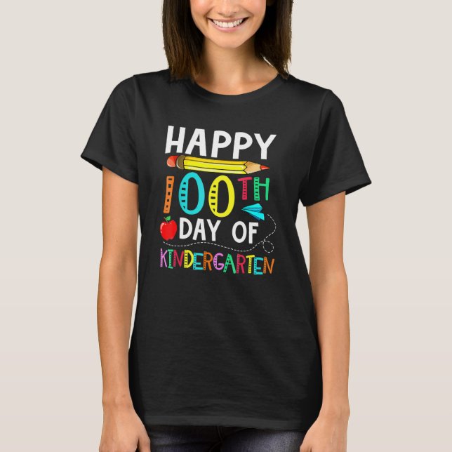 Camiseta 100th Day Of Kindergarten Teachers Kids 100 Days O (Frente)