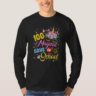 Camiseta 100th Day of Kindergarten Unicorn Face Girl 100 Ma