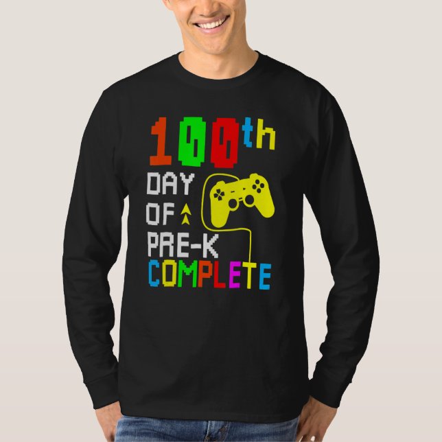 Camiseta 100th Day Of Pre K Complete Video Game 100 Days Gi (Frente)
