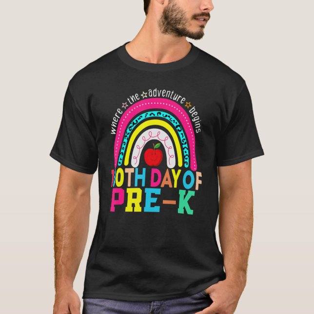 Camiseta 100th Day Of Pre-k Teacher Student- 100 Days Smart (Frente)